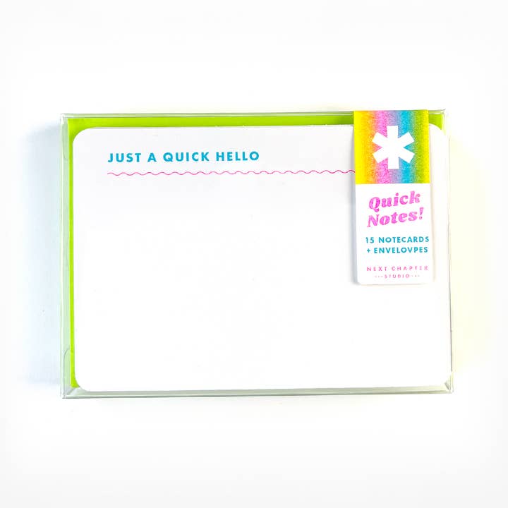 Quick Notes! Riso Flat Notecards for wholesale by Next Chapter Studio