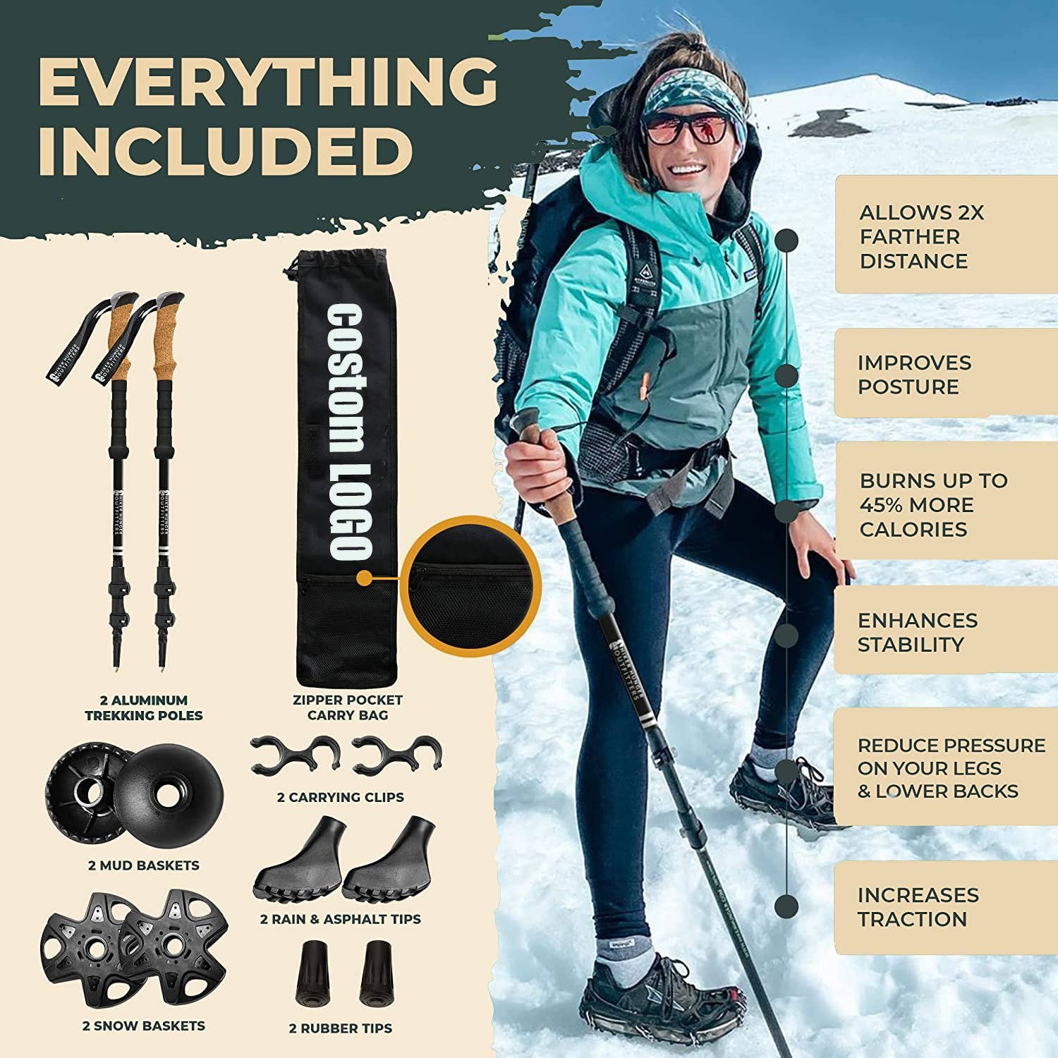 VIGOR - Wholesale Sporting Accessories - Natural Cock Collapsible and Telescopic Walking Sticks  Carb11