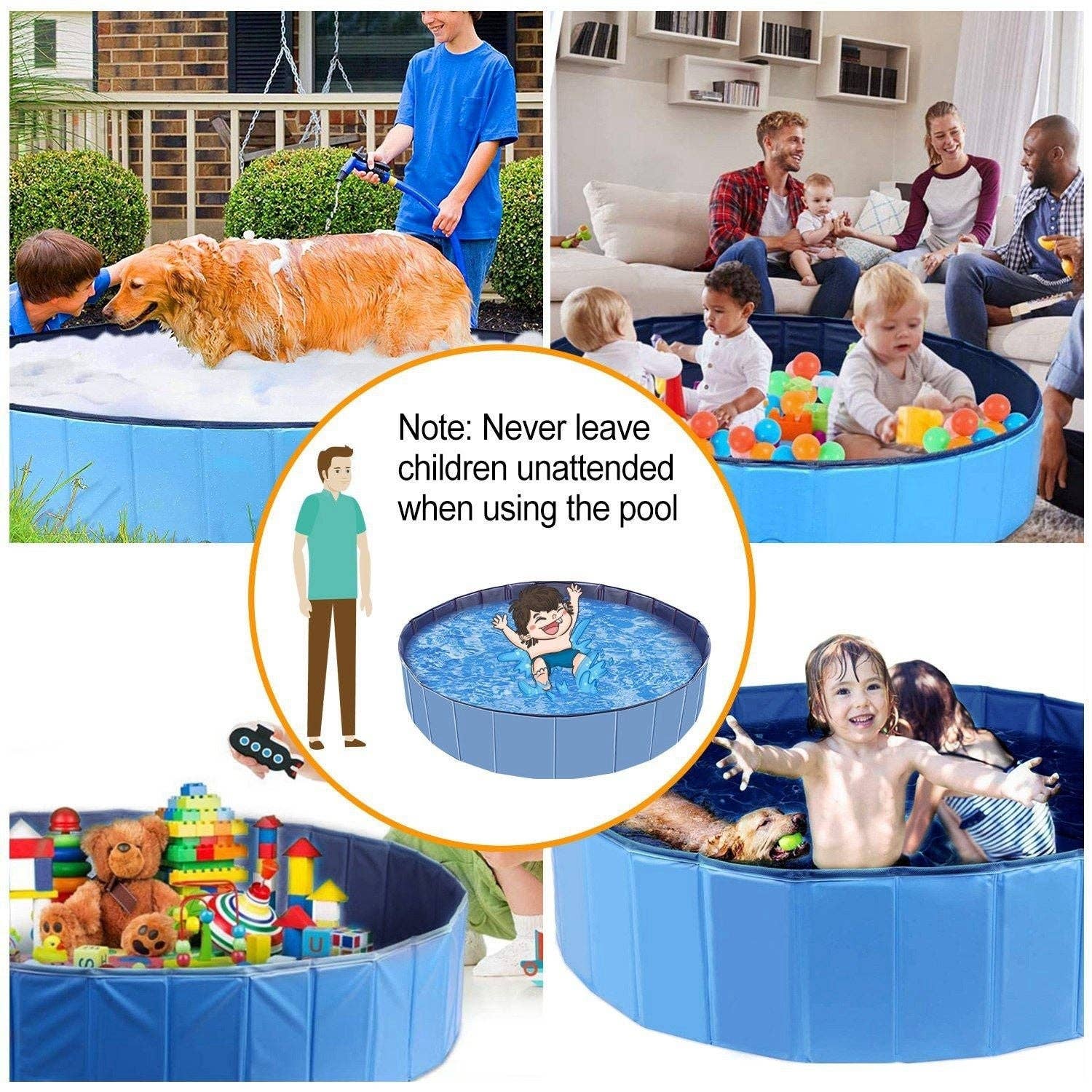 Naomi's Happy Place Shop – wholesale Inflatables – Foldable Pet Swimming Pool PVC Kiddie Baby Dog Swim Pool Bathing Tub Playmat Kids Pools5