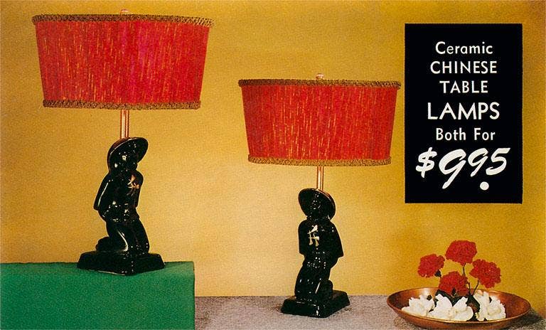 Found Image Press - Wholesale Postcard - Postcard AC-392 Ceramic Chinese Table Lamps0