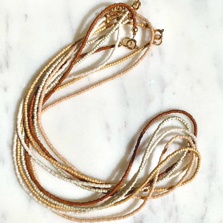 Ocean Breakup - Wholesale Beaded/pearl necklace - Monochrome Beaded Necklace - Neutrals3