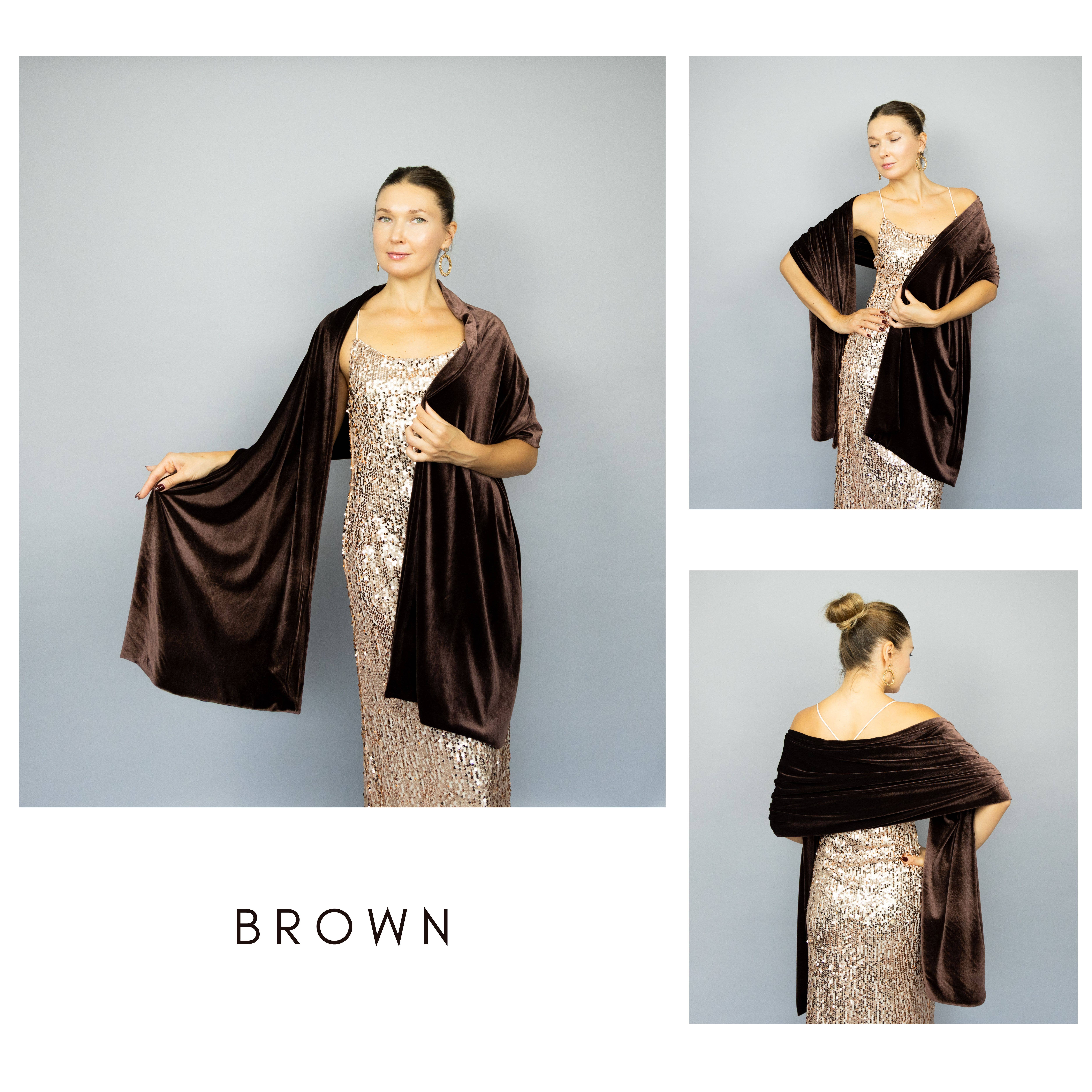 BridalSpain - Wholesale Wrap - Women's - Brown Velvet Wrap Shawl Bolero for Winter Weddings and Gifts0