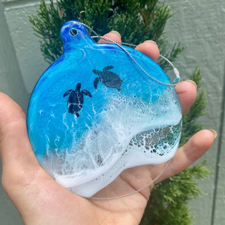 TBM Creations LLC - Wholesale Ornament - Resin Ocean Ornaments - Sea turtle variety | Beach Christmas13