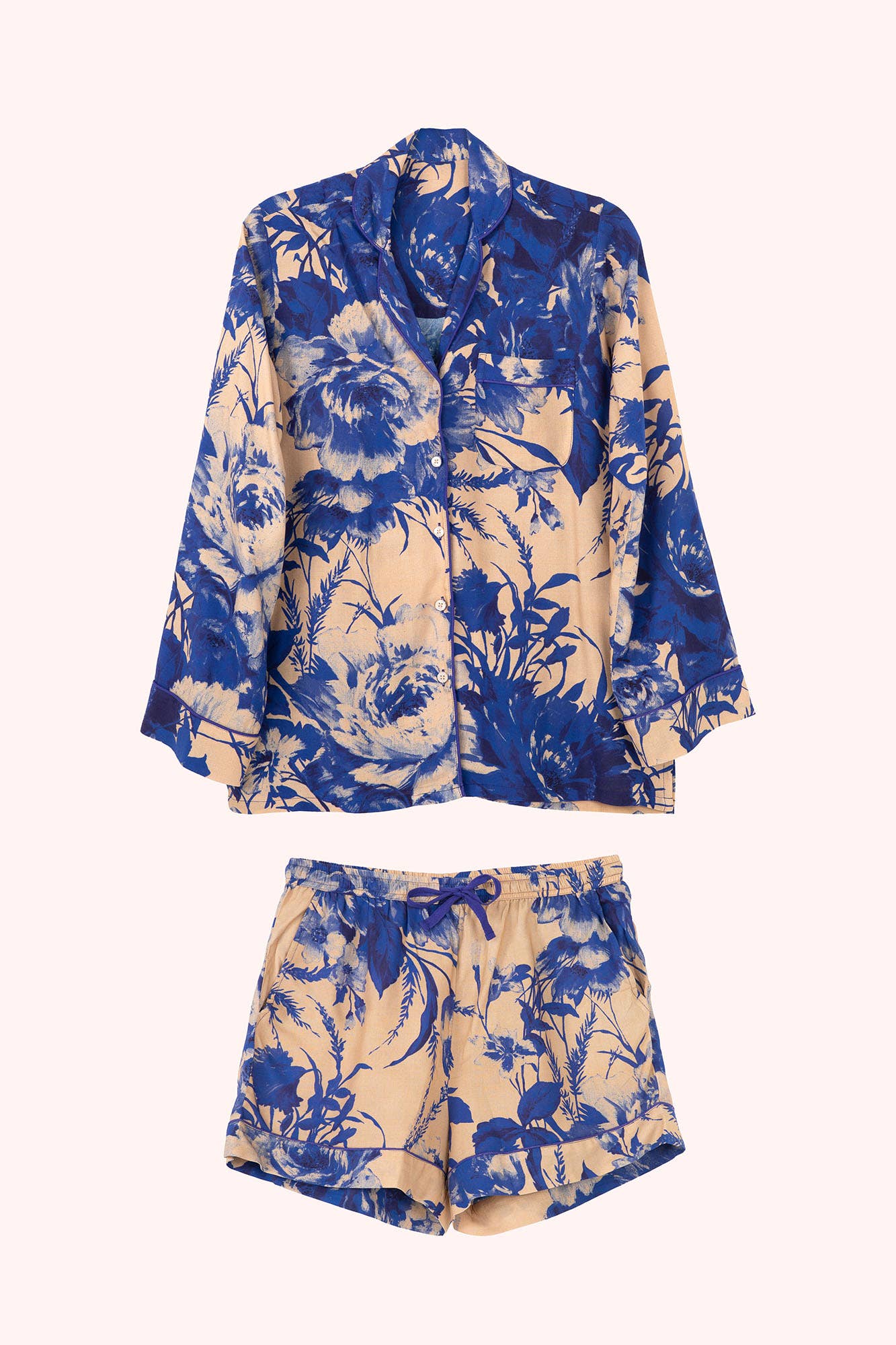 Powder Design inc - US - Wholesale Sleepwear Set - Women's - China Blue Blooms Supersoft Pyjamas - Medium4