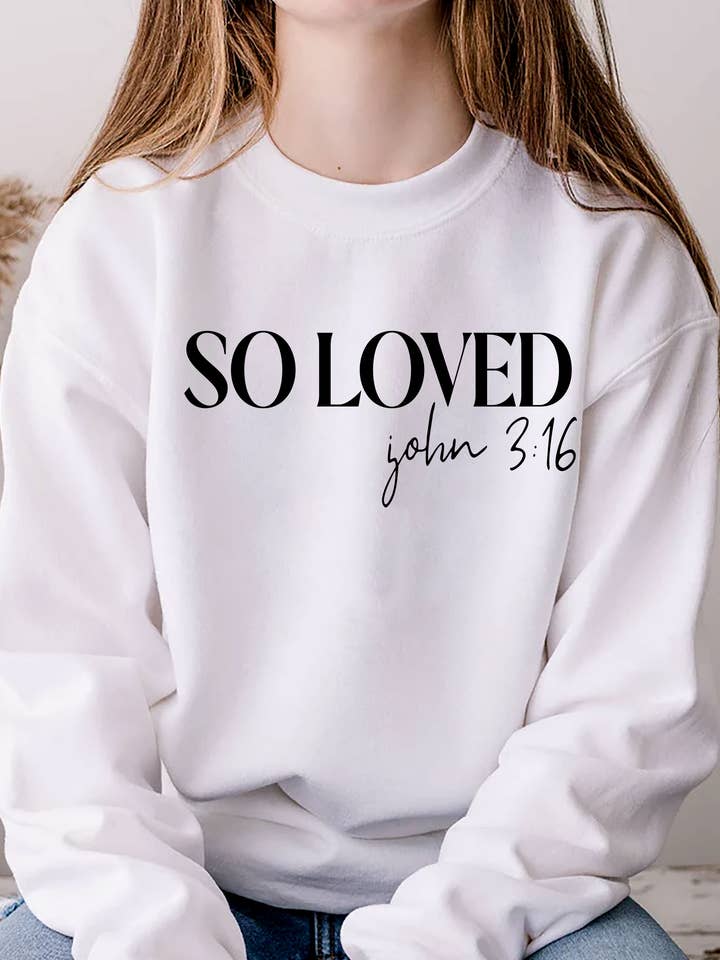 So Loved John 3:16, Unisex Crew Neck Sweatshirt for wholesale by Top Avenue
