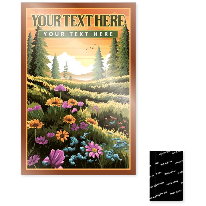 Magnet - Flower Meadow Travel Poster for wholesale by Morris Magnets