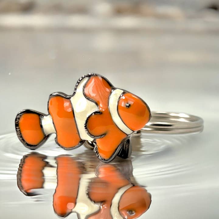 Clown Fish Keychain for Women, Clown Fish Key Ring for wholesale by Big Blue by Roland St John