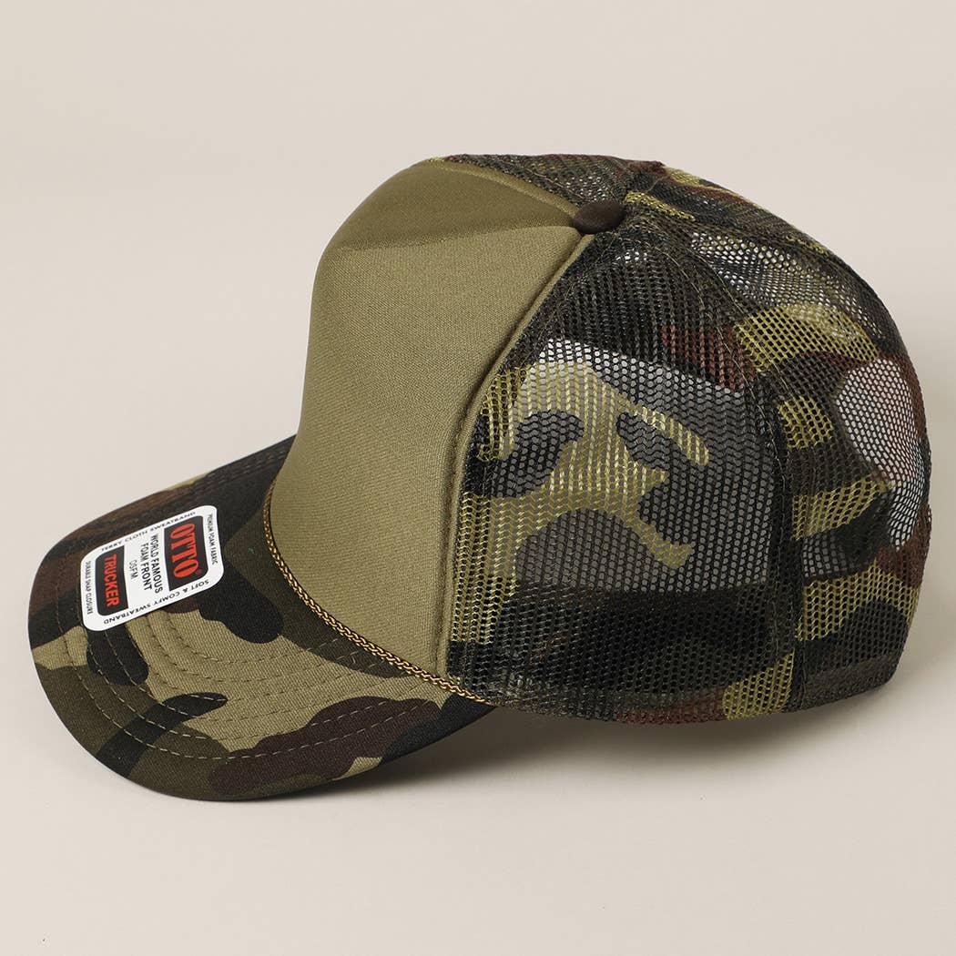 Fashion City - Wholesale Trucker Hat - Unisex - Solid Color OTTO 5-Panel Foam Mesh Back Trucker Hat38