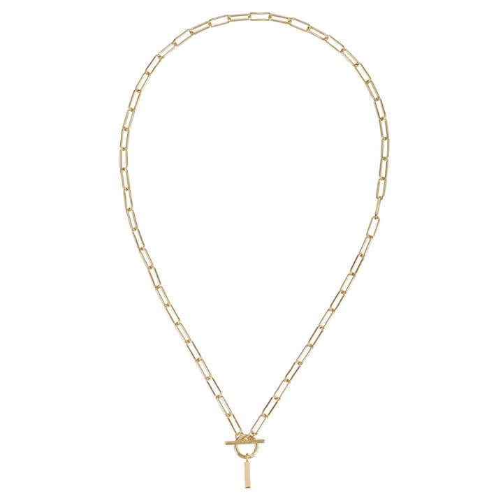 Toggle Initial Necklace in Gold for wholesale on Faire10