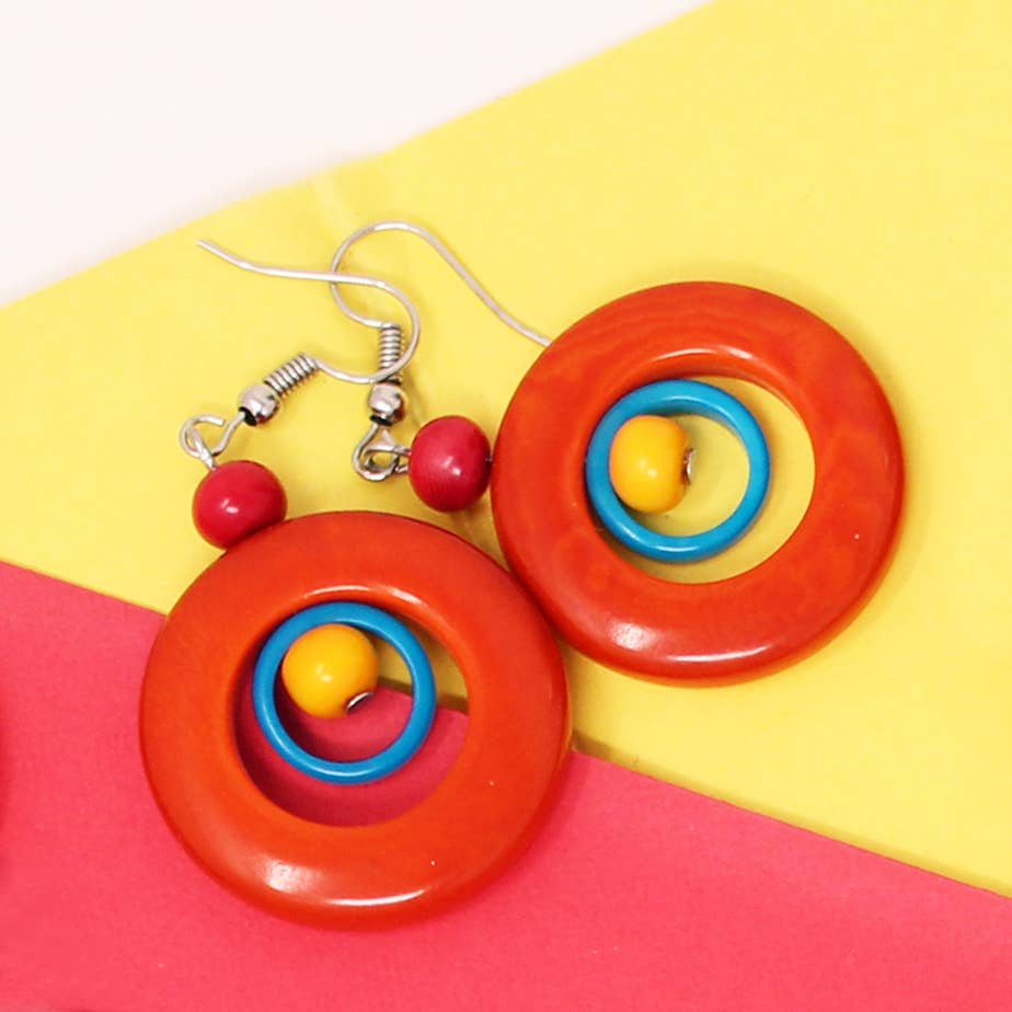 Muichic Natural Jewelry - Wholesale Dangle Earrings - Circles Tagua Earrings Handmade Fairtrade Lightweight5