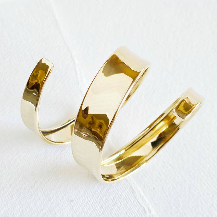 Bisjoux - Wholesale Cuff Bracelet - Brass spiral smooth armlet upper arm band adjustable2