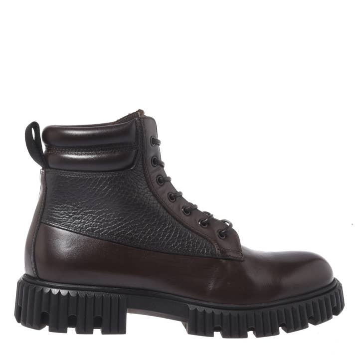 Botín de Tobillo Cuero Tumbado y Ternero Marrón Oscuro para venta al por mayor de Baldinini