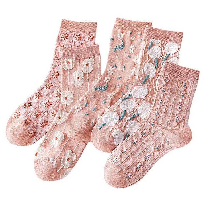 Ivedin - Vendita all'ingrosso Calzini - Donna - Confezione di Calzini in Cotone con Fiori Ricamati per Donna6