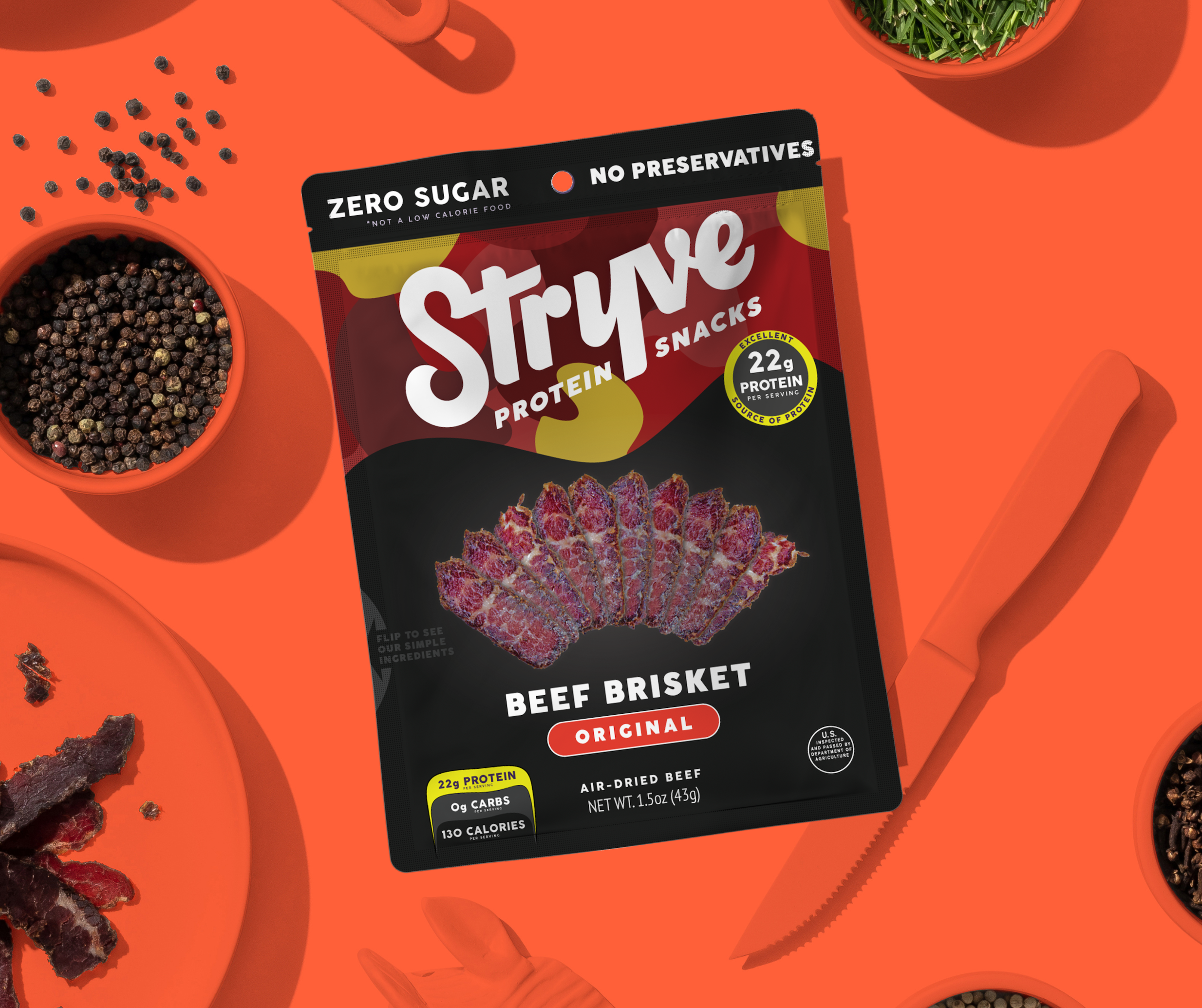 Stryve Foods, LLC - Wholesale Jerky - Stryve Thinly Sliced Steak Brisket - 1.5oz2