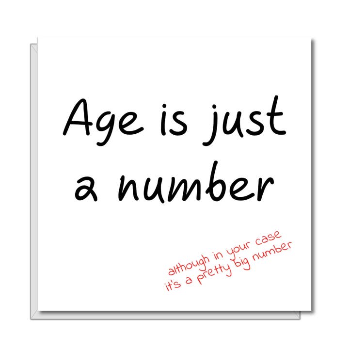 Lustige Geburtstagskarte, ideal zum 40., 50. oder 60. Geburtstag für Mama, Papa, Großmutter oder Opa. Über das Älterwerden. Lustig, humorvoll und lustig. für den Großhandel von Swizzoo Cards