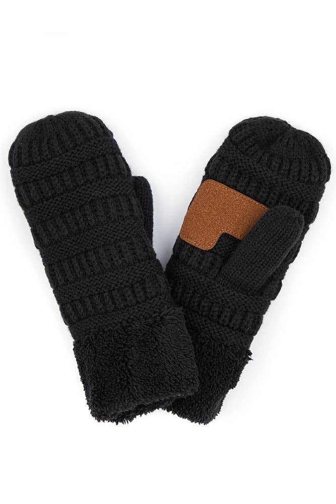 Hana – wholesale Mittens – Child – C.C Kids solid Knitted mitten1