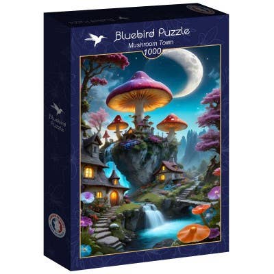 1000 Piece Puzzle - Mushroom Town for wholesale by Bluebird Puzzle