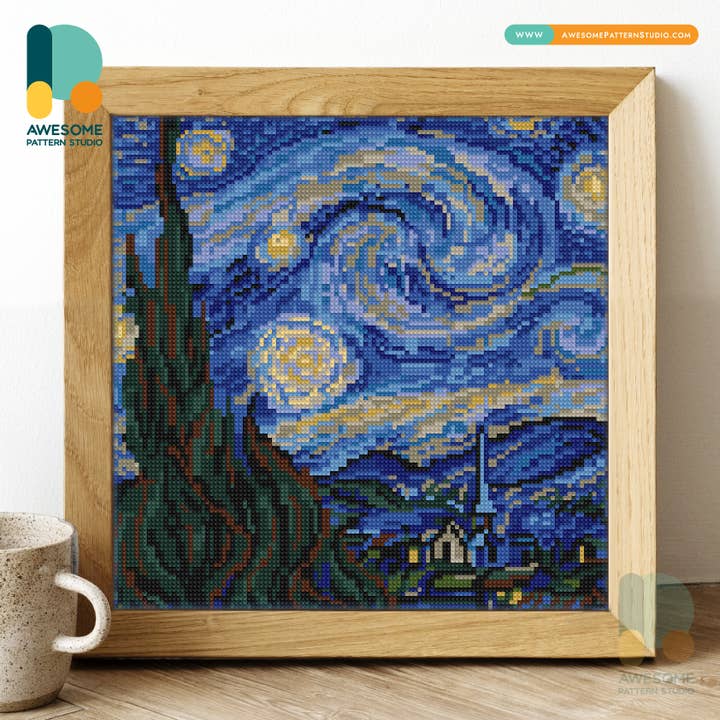 DS2201-120x120 The Starry Night By, Diamond Painting Kit for wholesale by Awesome Pattern Studio