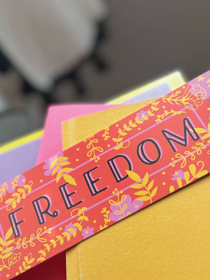 Freedom Bookmark for wholesale by Good Graces Paper Co.