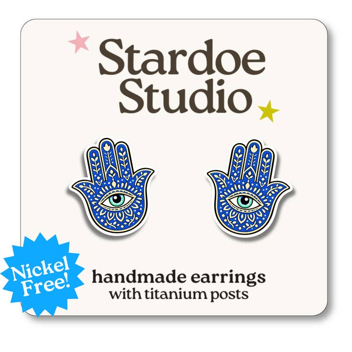 Hamsa Earrings for wholesale by Stardoe Studio
