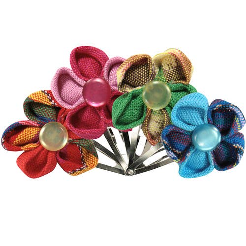 Cotton Flower Hair Clip for wholesale by One World Projects