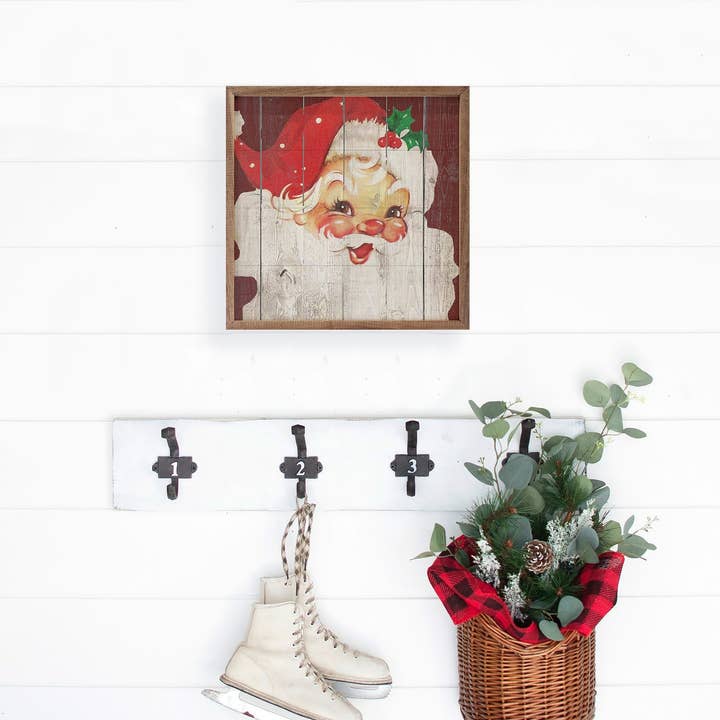 Kendrick Home - Wholesale Christmas Wall Art - Vintage Cheery Saint Nick