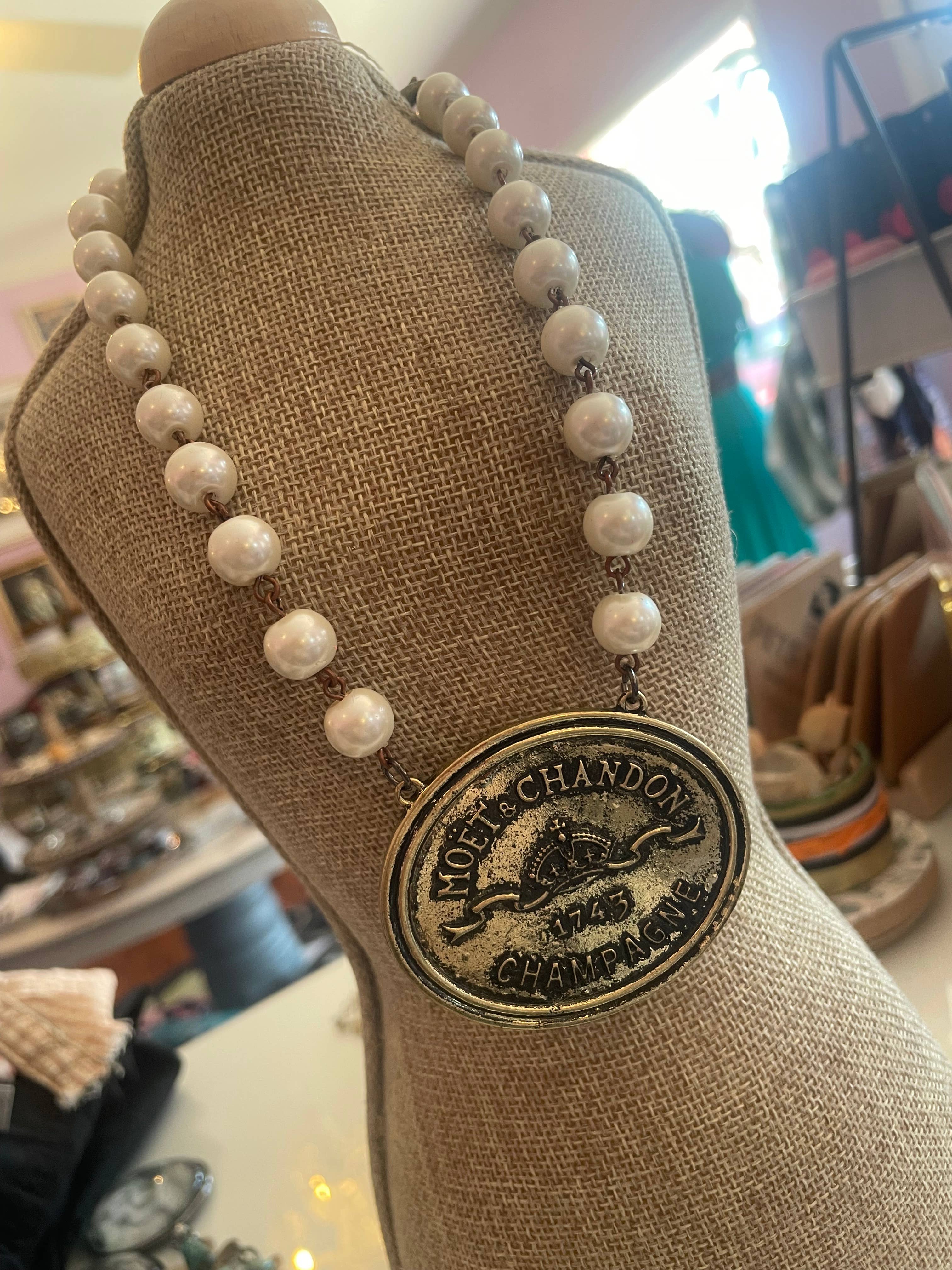 Savannah Hoffman Designs Artisan Jewelry - Wholesale Pendant/Charm Necklace - Champagne necklace- Gift/Museum/Epicure/Fashion1