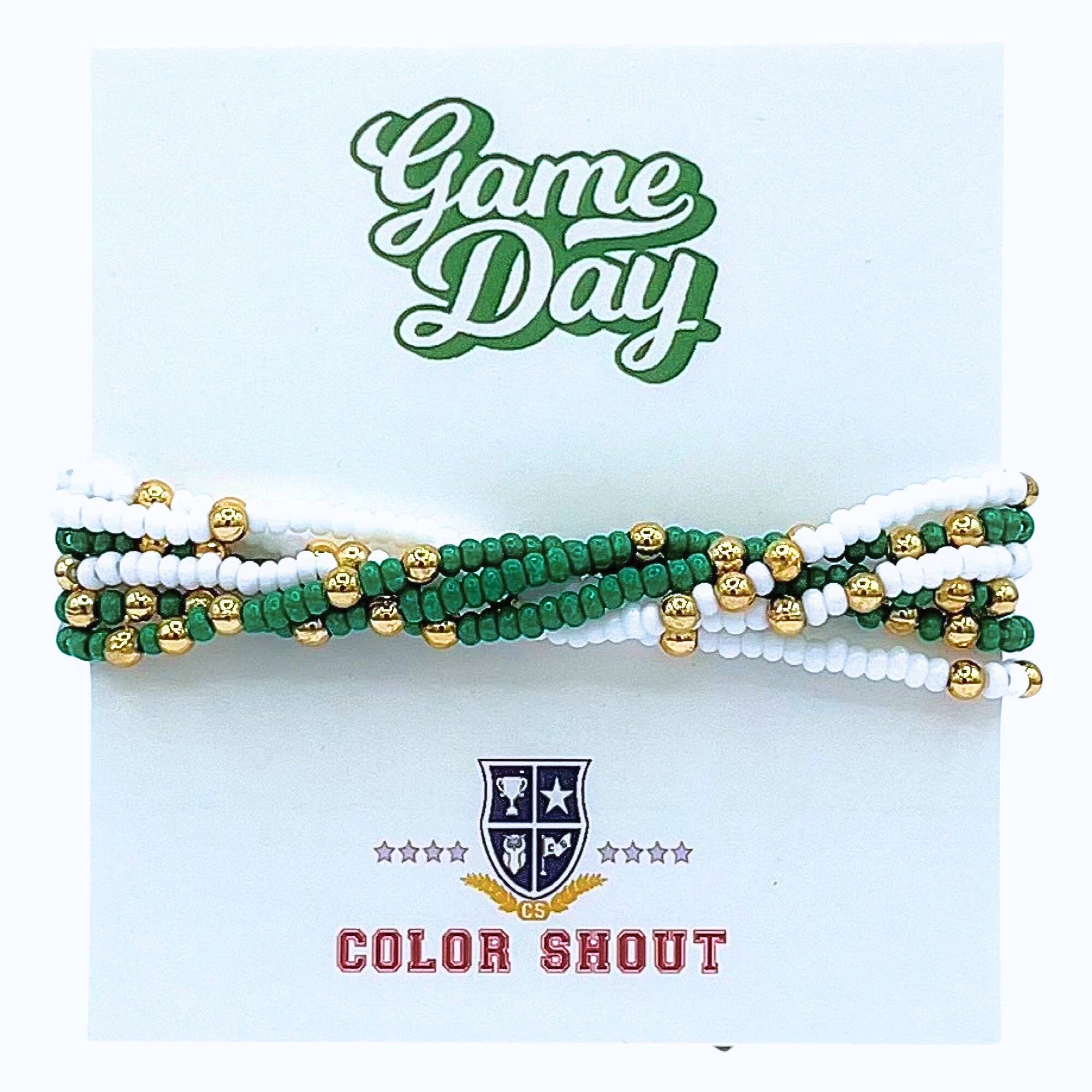 Color Shout - Wholesale Jewelry Set - Game Day Team Colors: Set of 6 Stretch Bracelets10