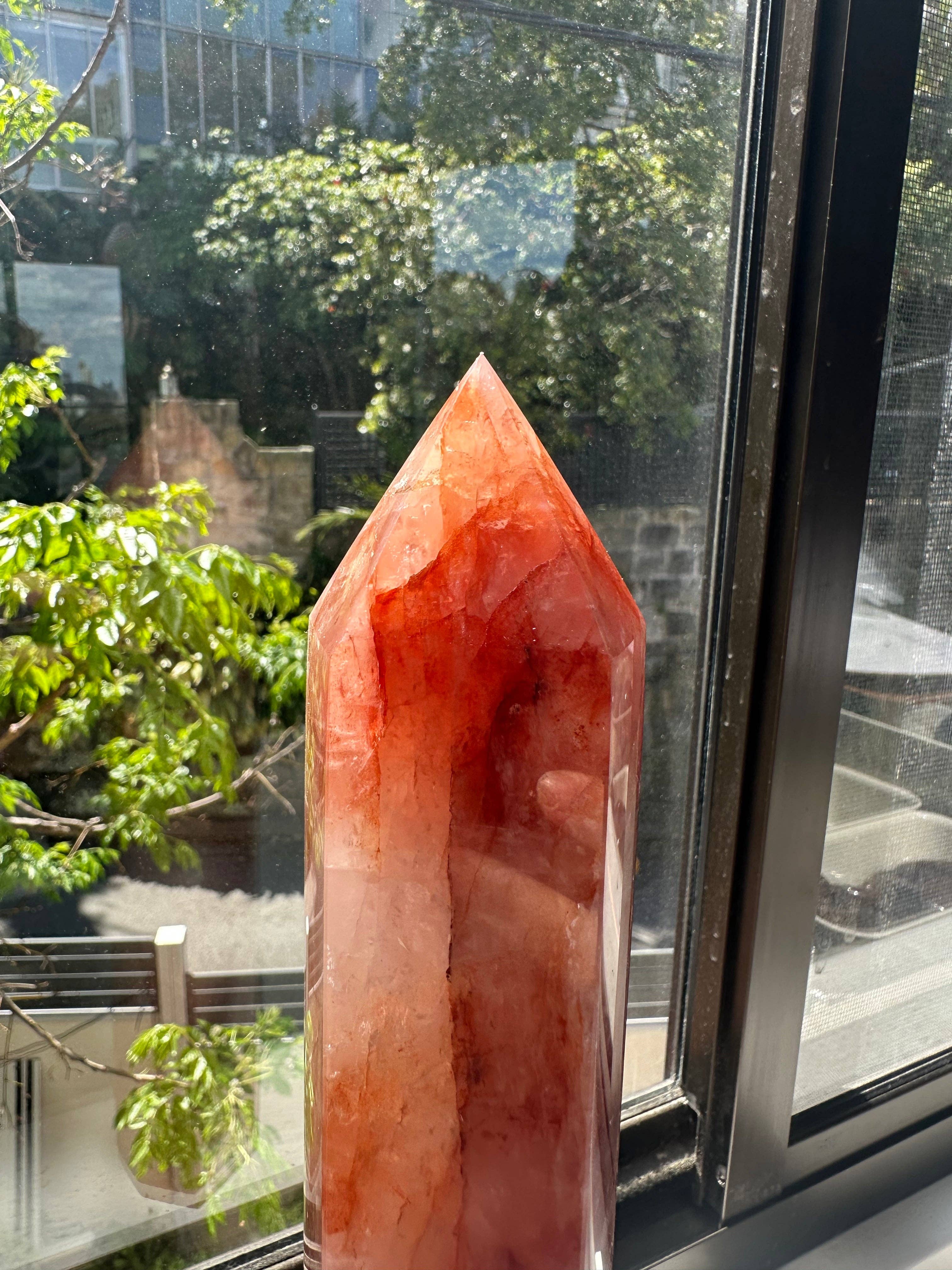 Moon Rituals - Wholesale Spiritual Stone/Crystal - Extra Large Fire Quartz Tower (Hematoid Quartz) | Powerful Grounding Crystal for Root Chakra Healing & Passion, christmas crystal gift #33