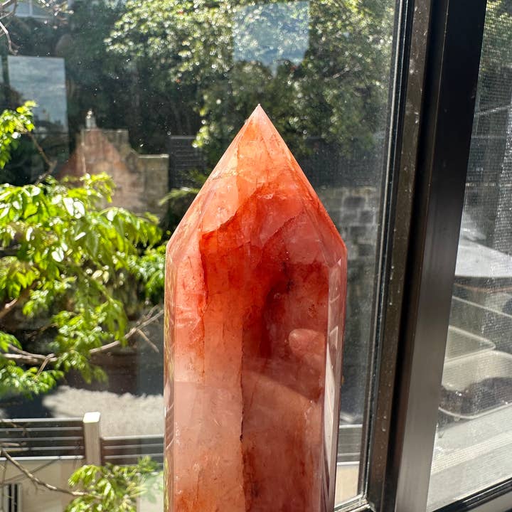 Moon Rituals - Wholesale Spiritual stone/crystal - Extra Large Fire Quartz Tower - Grounding & Passion, Root Chakra Healing, Feng Shui Vitality Crystal, christmas crystal gift #33