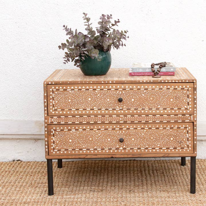 Unik arvindlægskommode med 2 skuffer for engroshandel hos De-cor