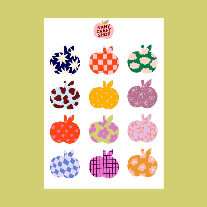 Nany Craft Shop - Wholesale Sticker - A6 apple pattern sticker sheet0