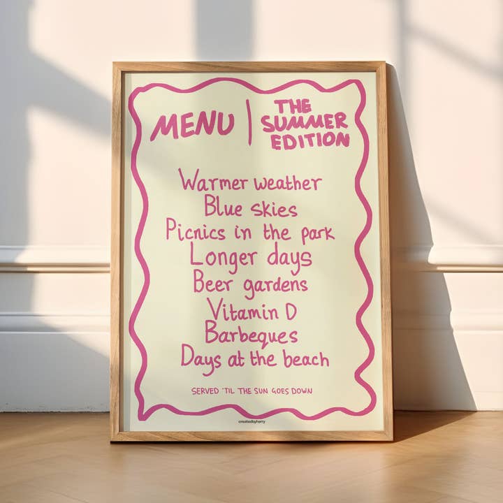 Createdbyharry - Wholesale Art Print - The Summer Menu Print4