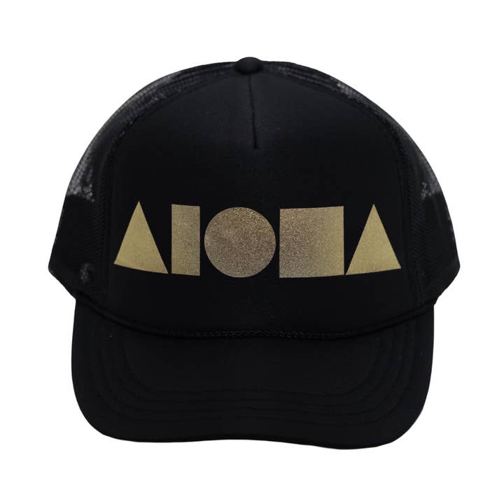 BLACK/GOLD Adult Trucker for wholesale by Soley Aloha
