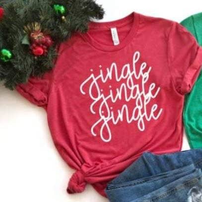 Jingle Jingle Jingle Christmas Unisex Tee for wholesale by Nickel & Dyme Designs