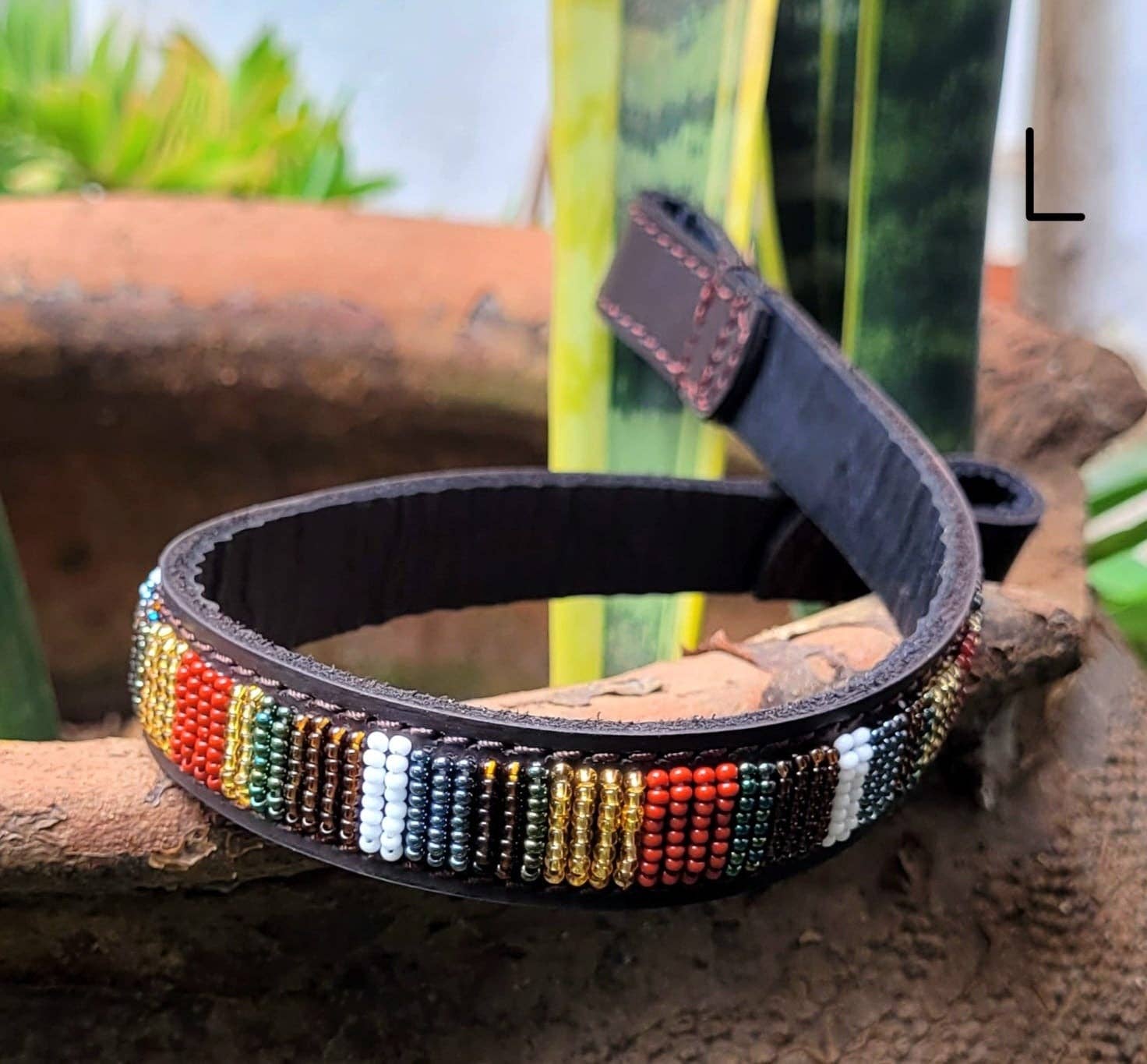 MAASAI CHIEF - Wholesale Pet Collar - Cat/Dog - Beaded Leather  Horse browband13