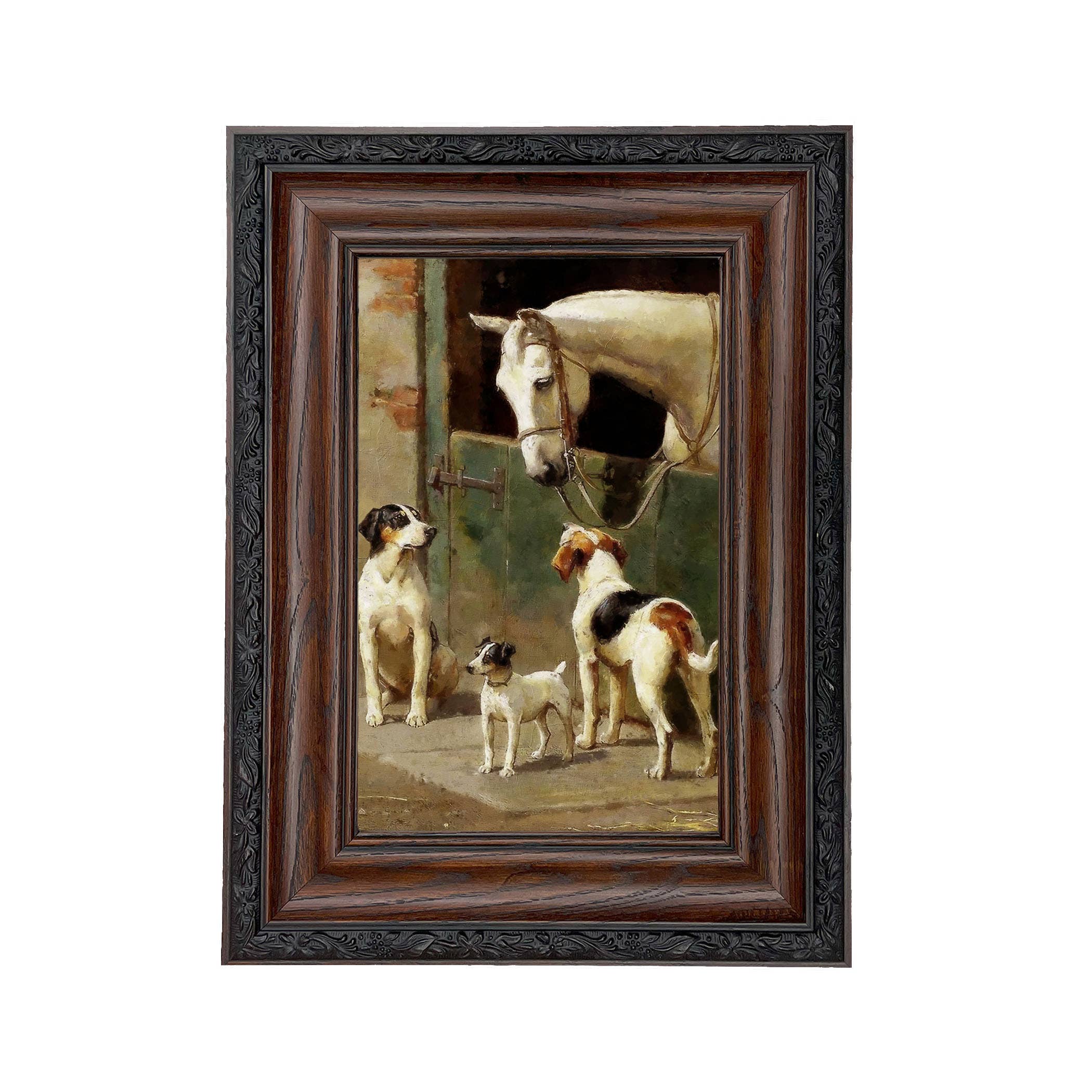 Madison Bay Co. - Historical Home Decor Reproductions - Wholesale Art Print - Dog and Horse at Stable Vintage Painting Print on Canvas6