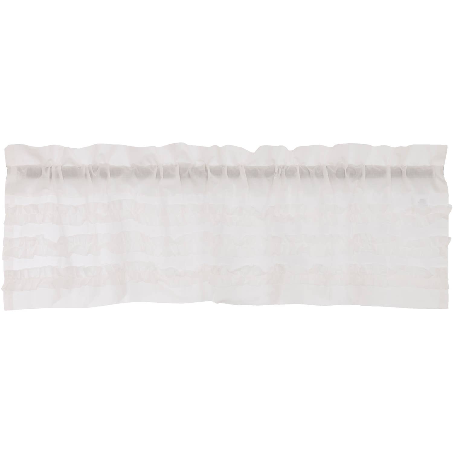 VHC Brands - Wholesale Valance - White Ruffled Sheer Petticoat Valance 16x601