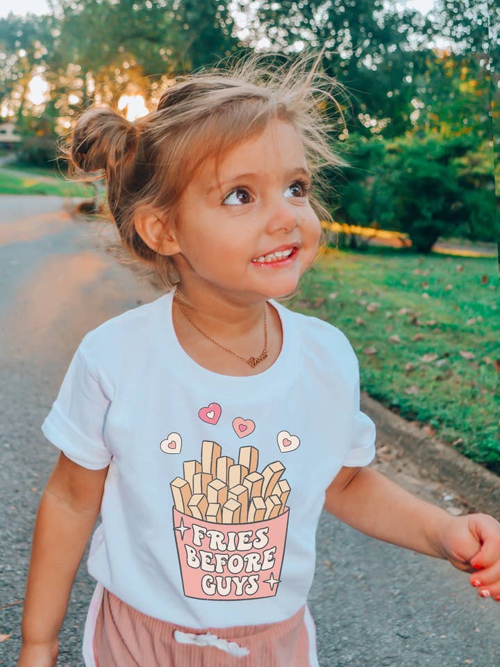 Painted Skies - Wholesale Screen Printed T-Shirt - Kids - Fries Before Guys Valentine Toddler Tee0