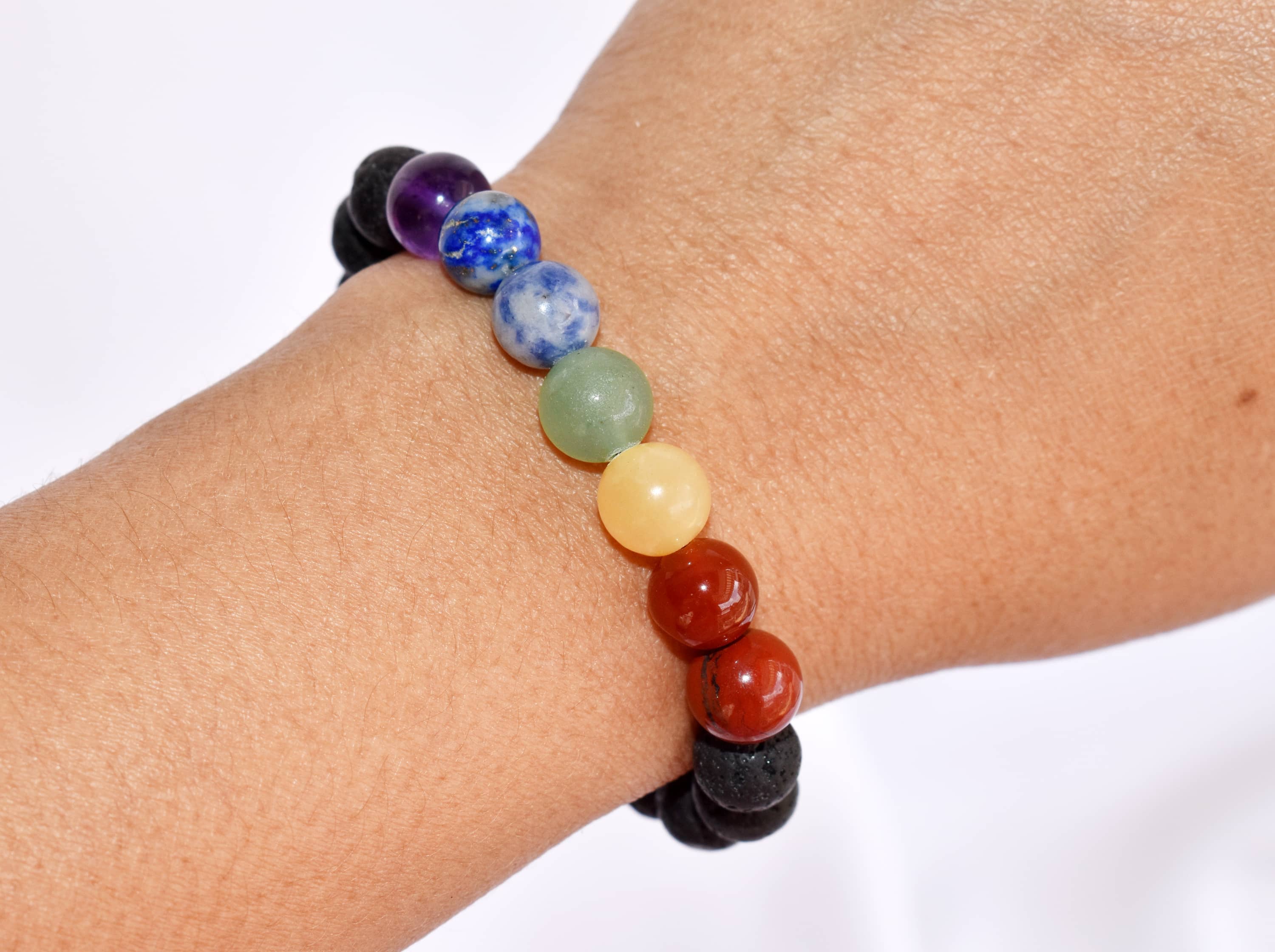 Soothing Crystals - Vente Bracelets d'aromathérapie - Diffuseur de lave | Lave avec 7 chakras | Bracelets d'aromathérapie1