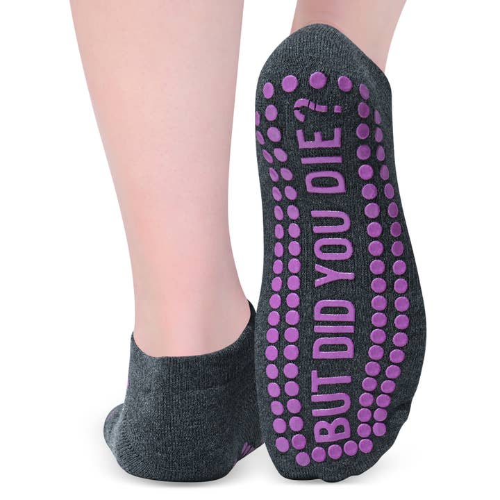 Life by Lexie - Vente Chaussettes – femme - Chaussettes antidérapantes à pois « But Did You Die? »2