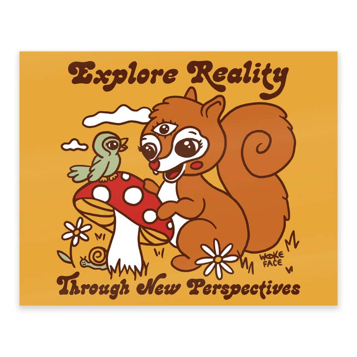 Print - Explore Reality Squirrel for wholesale by Wokeface