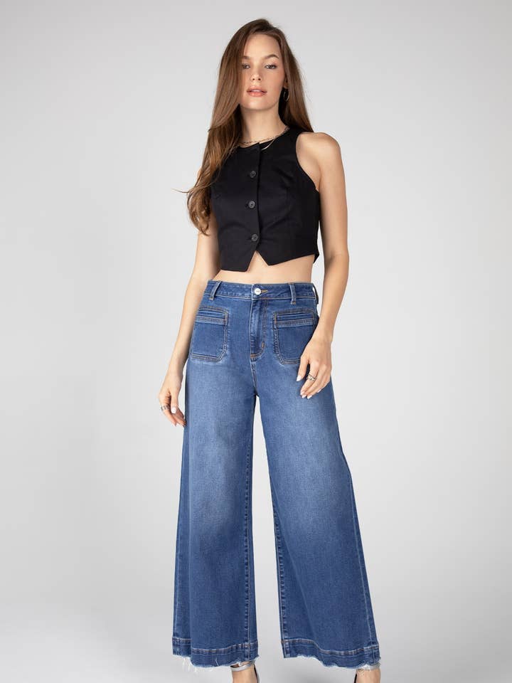 SCW2243M Women's SUPER HIGH RISE WIDE LEG for wholesale by Ceros Jeans