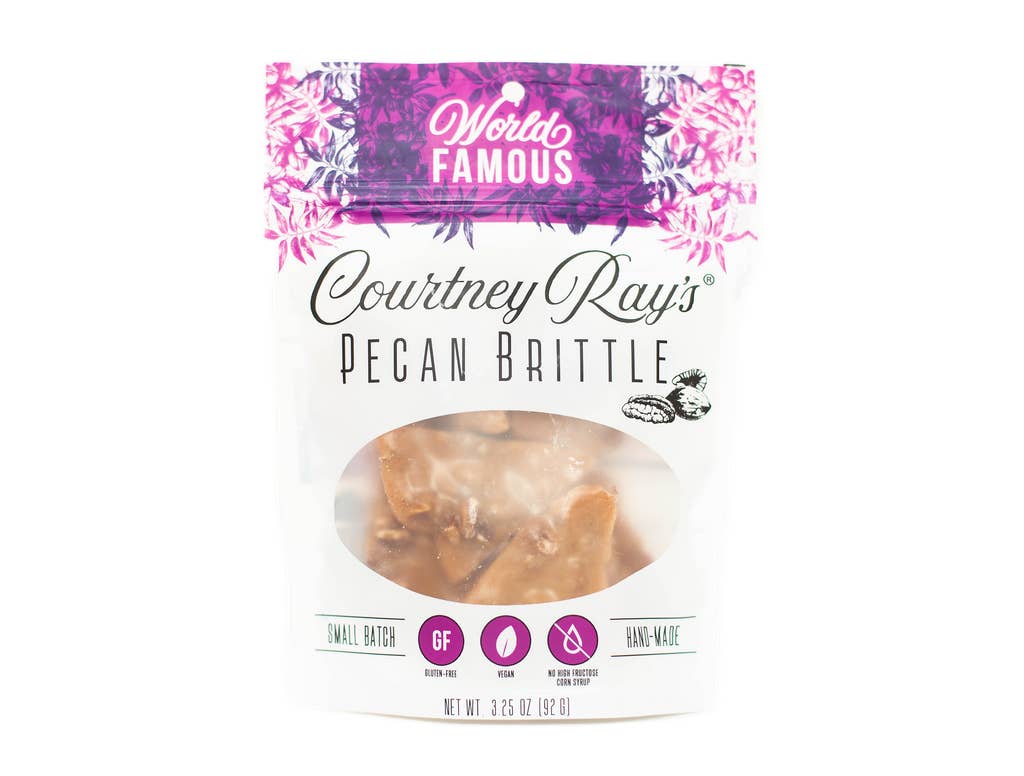 Courtney Ray's Peanut Brittle – wholesale Brittle – Courtney Rays Homemade Pecan Brittle - 3.25oz Snack Size
