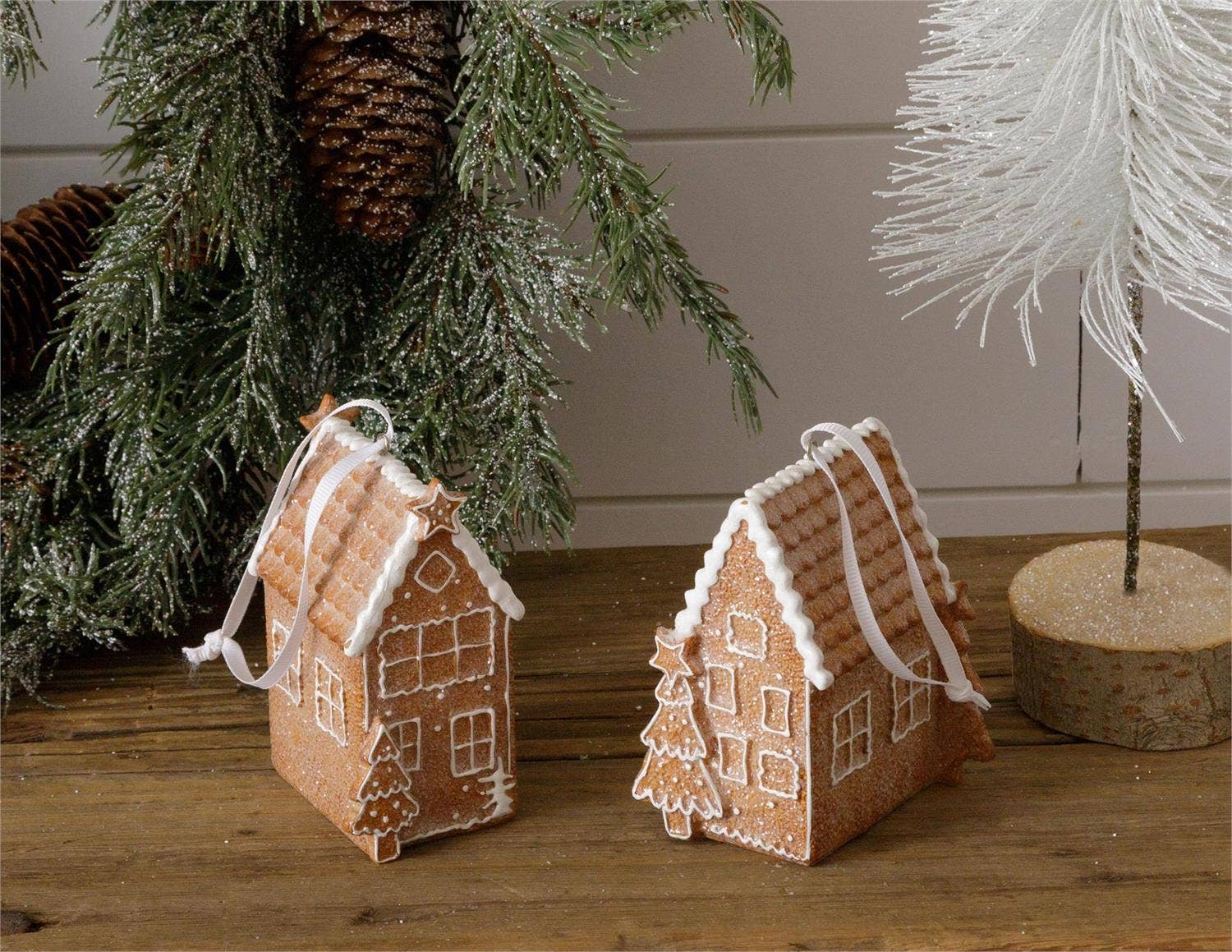 Audrey's Home & Gift – Conjunto de ornamentos por atacado – Ornamentos para casa de pão de gengibre (Pk/02 Ast)3