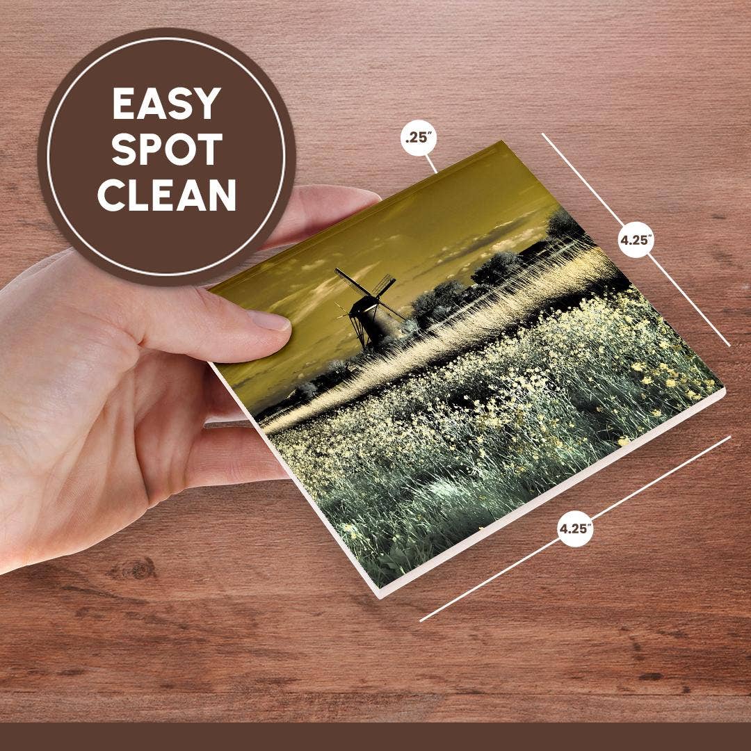 3dRose - Wholesale Coasters - 3dRose, Netherlands, Kinderdijk. Windmills at sunset in Kinderdijk, Coaster6