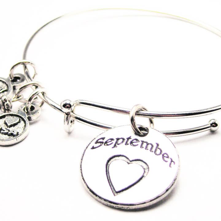 September Expandable Bangle Bracelet Fall Autumn Harvest for wholesale by Chubby Chico Charms