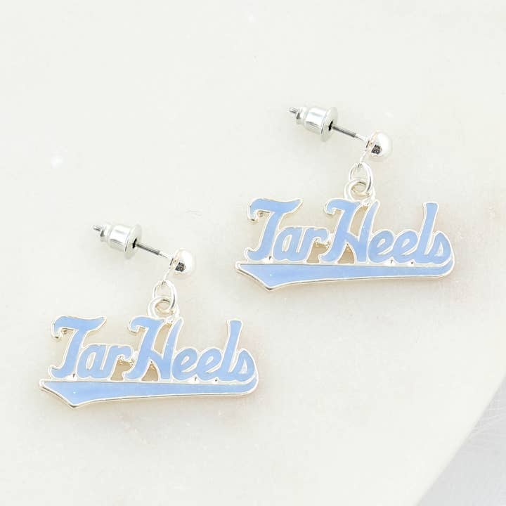 Seasons Jewelry - Wholesale Dangle Earrings - UNC Tarheels Slogan Earrings0