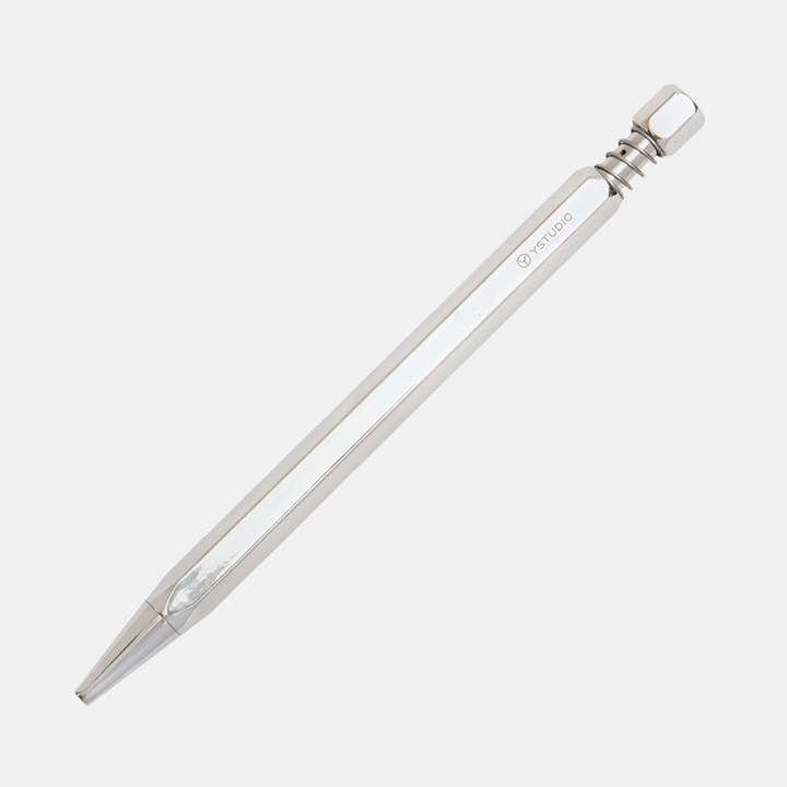 YSTUDIO - Classic Revolve Ballpoint Pen Spring (Shiny Silver) for wholesale by ENTREPÔT