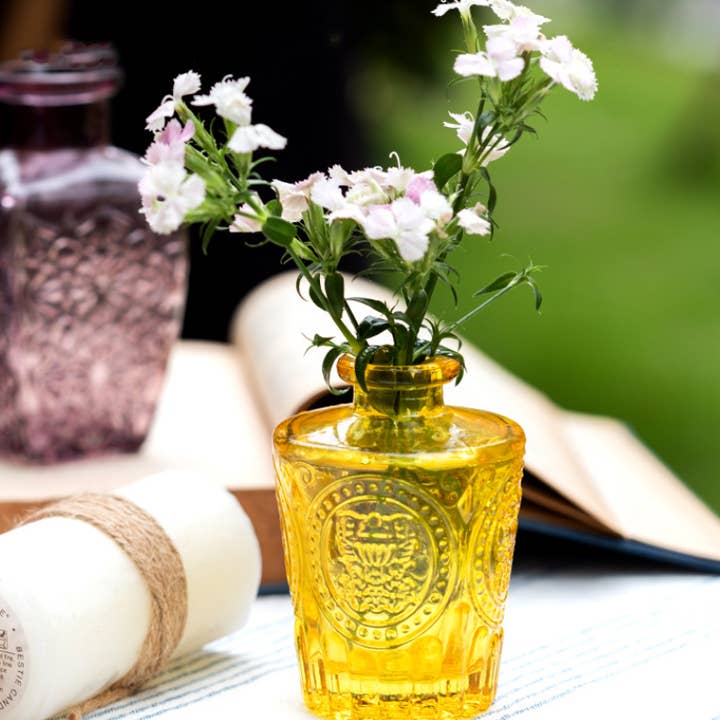 Sweet Home Deco - Wholesale Vase - Vintage Decorative Glass Vases, Colored Bud Flower Vases,